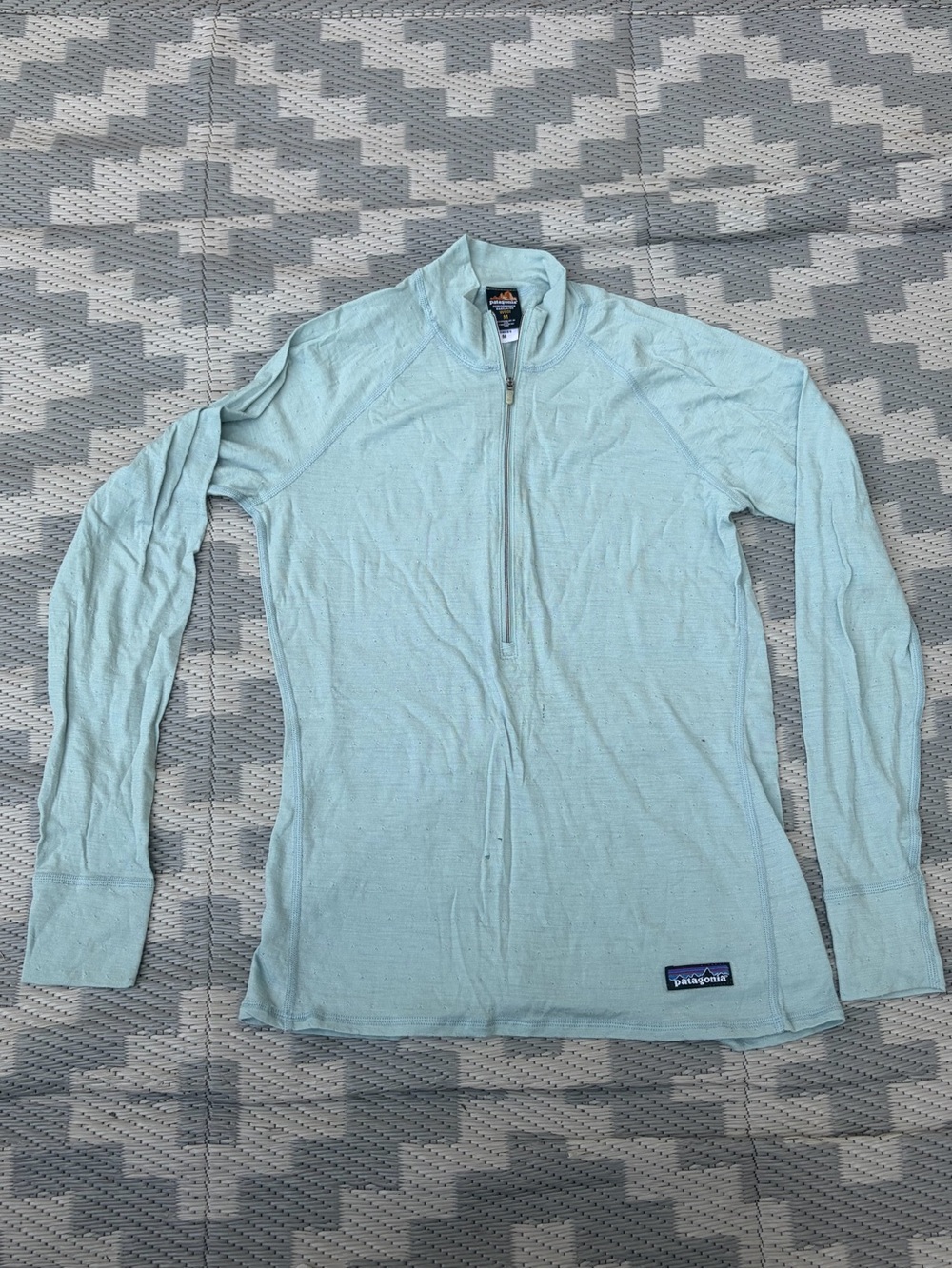 Vintage 90 Patagonia Mint Green Half-Zip Lightweight Base Layer
